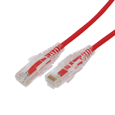 Cable de Parcheo Slim UTP Cat6A - 1 Metro (3.28 Pies) Rojo, Diámetro Reducido (28 AWG) - Toer