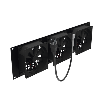 Kit de 3 Ventilador 110 Vca (12 x 12 cm) con Clavija 5-15P. Para instalación en Postes Rack - Toer