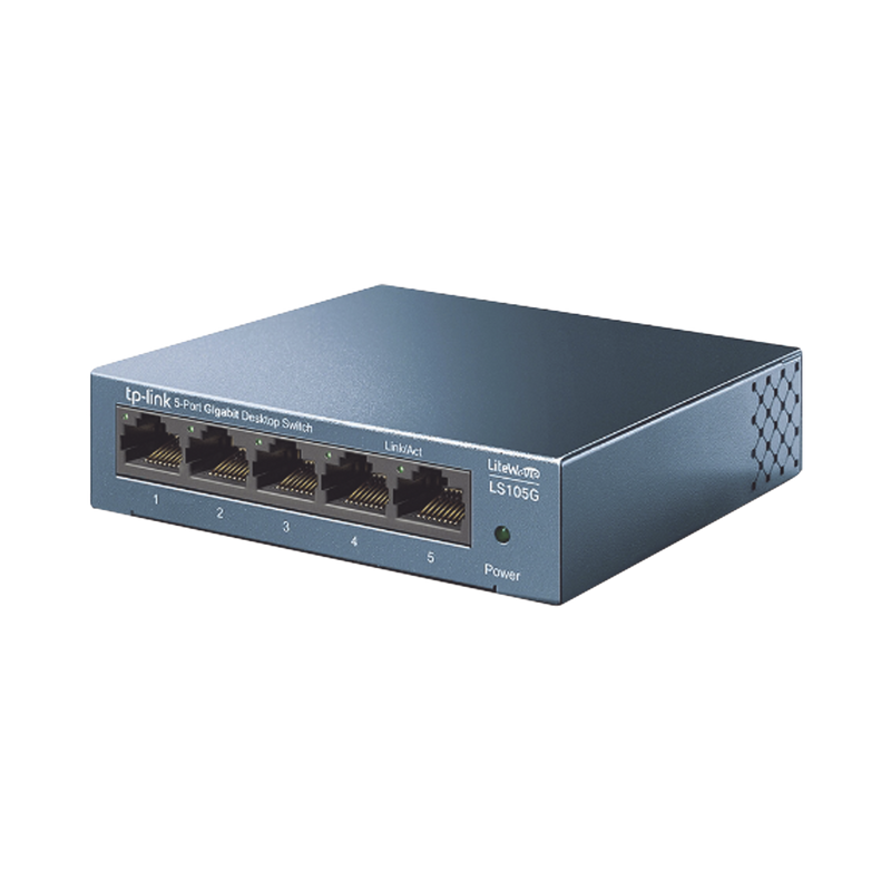 LS105G Switch de escritorio Gigabit de 5 puertos 10/100/1000Mbps, carcasa metálica