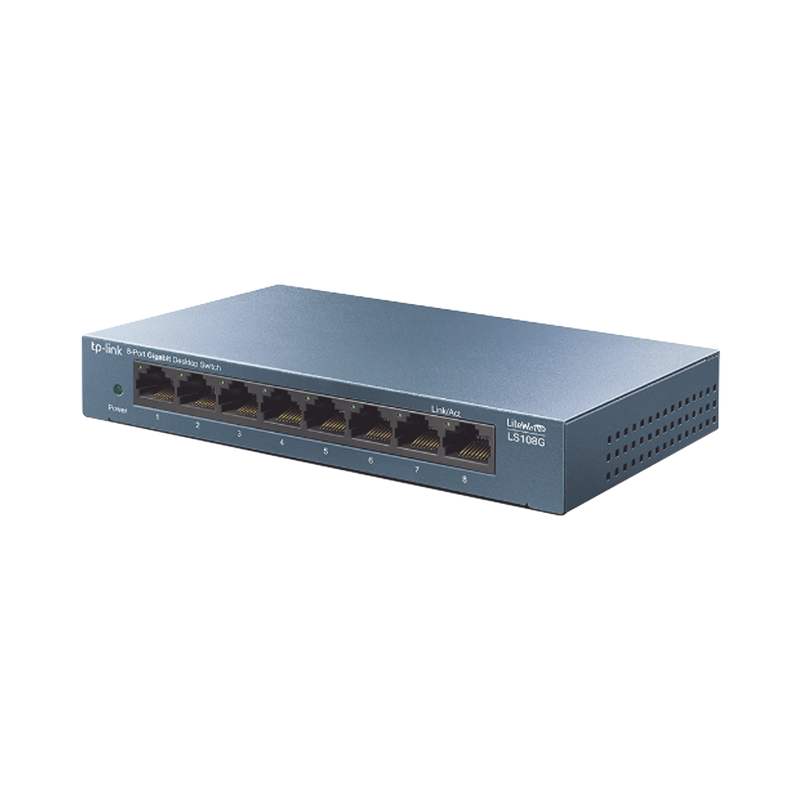 LS108G Switch de escritorio Gigabit de 8 puertos 10/100/1000Mbps, carcasa metálica