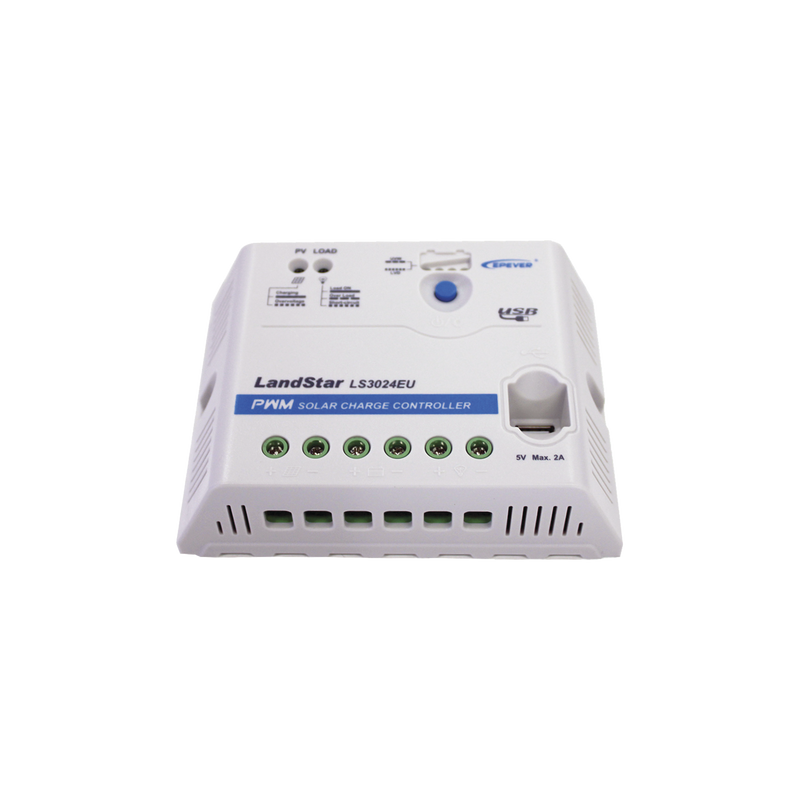 LS-3024-EU Controlador Solar PWM 12/24 V 30 A, Salida USB