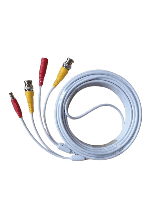 TCE LMG-BNC10W-Cable Coaxial Armado de 10 Metros para Video y Energía / Color Blanco / Soporta Cámaras HD / Conectores BNC y de Energía  /  Soporta: AHD/CVI/TVI/CVBS