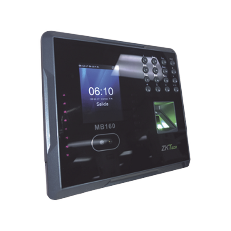 MB160ID Lector de Reconocimiento Facial, Tarjeta y Huella Digital / 1500 Rostros / 1500 huellas / Lector de tarjetas de proximidad / Soporta DDNS con BIOTIMEPRO / Función ADMS INCLUIDA