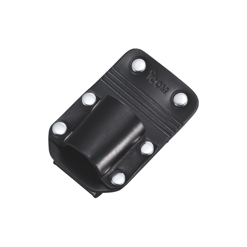 Soporte de piel para radios portátiles con clip.