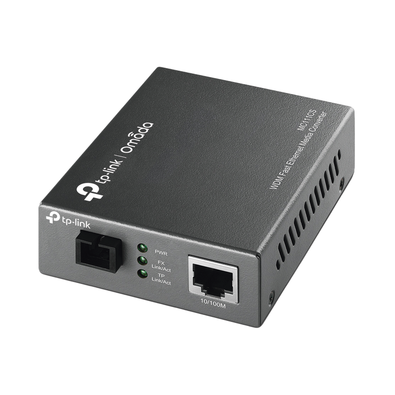 MC111CS Convertidor Fibra Óptica WDM Monomodo / 1 puerto RJ45 10/100 Mbps / 1 puerto SC/UPC 100 Mbps /  Hasta 20 Km / Para su Funcionamiento Requiere el Modelo MC112CS / Plug and Play