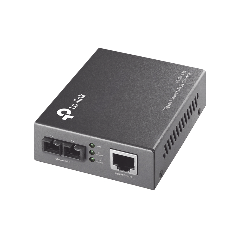 MC200CM Convertidor Fibra Óptica Multimodo /  1 Puerto RJ45 10/100/1000 Mbps / Puerto Fibra Óptica SC 1000 Mbps / Hasta 550 metros / Plug and Play