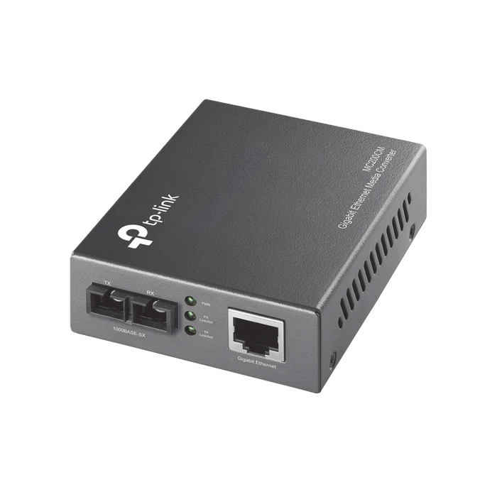 Convertidor Fibra Óptica Multimodo /  1 Puerto RJ45 10/100/1000 Mbps / Puerto Fibra Óptica SC 1000 Mbps / Hasta 550 metros / Plug and Play
