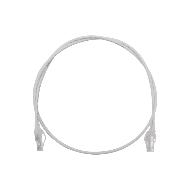 MC6-03-0228 Patch Cord MC6 Modular Cat6 UTP, CM/LS0H, 3ft, Color Blanco, Diámetro Reducido (28AWG)