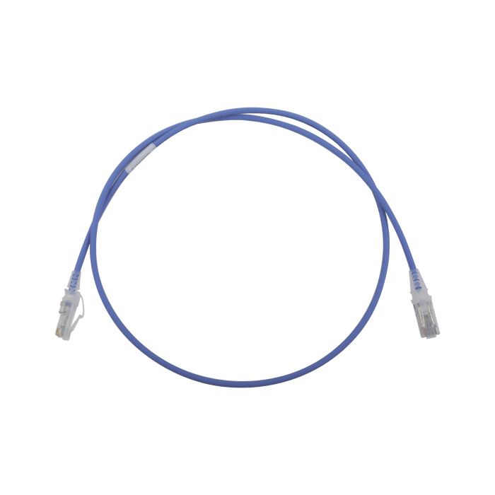 Patch Cord MC6 Modular Cat6 UTP, CM/LS0H, 3ft, Color Azul, Diámetro Reducido (28AWG)