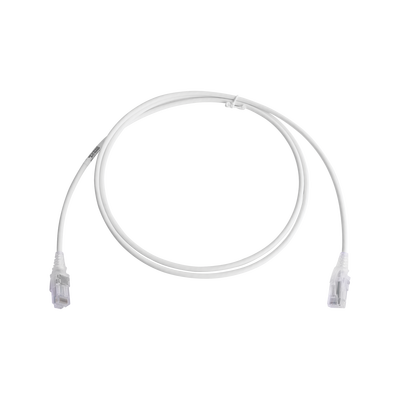 Patch Cord MC6 Modular Cat6 UTP, CM/LS0H, 5ft, Color Blanco, Diámetro Reducido (28AWG), Versión Bulk (Sin Empaque Individual) - Toer