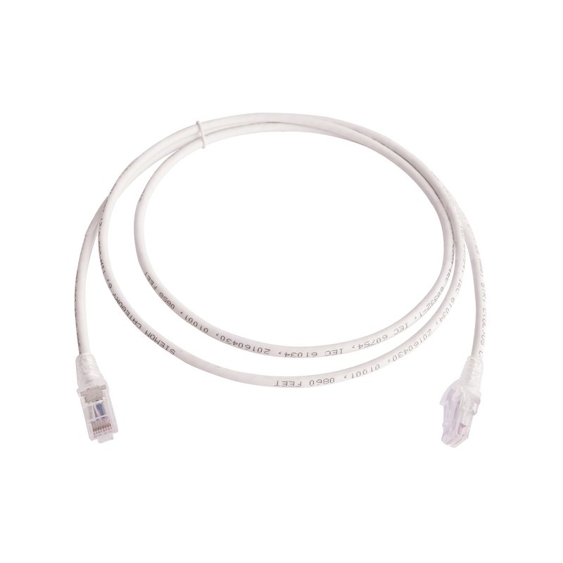 MC6-05-02B Patch Cord MC6 Modular Cat6 UTP, CM/LS0H, 5ft, Color Blanco, Versión Bulk (Sin Empaque Individual)