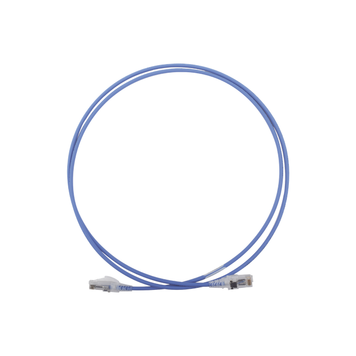 Patch Cord MC6 Modular Cat6 UTP, CM/LS0H, 5ft, Color Azul, Diámetro Reducido (28AWG)