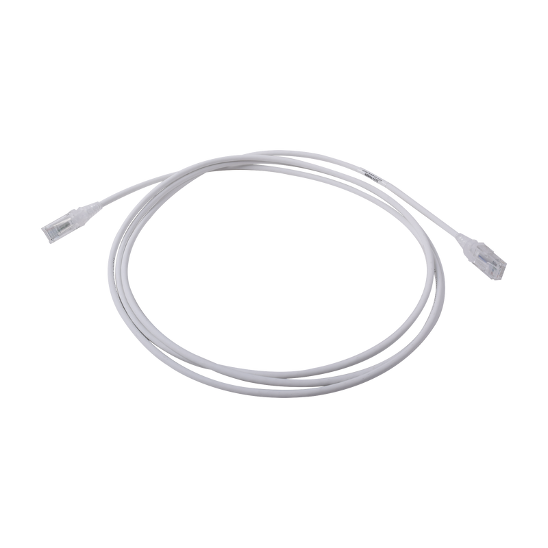 MC6-07-0228 Patch Cord MC6 Modular Cat6 UTP, CM/LS0H, 7ft, Color Blanco, Diámetro Reducido (28AWG)