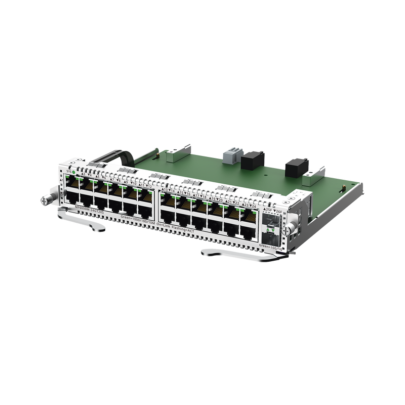 MF6000M-24GT2XS e-Lighten Tarjeta Modular para OLT modelo RG-NBF6002M, 24 puertos Ethernet de 1G, 2 puertos SFP+ de 10G