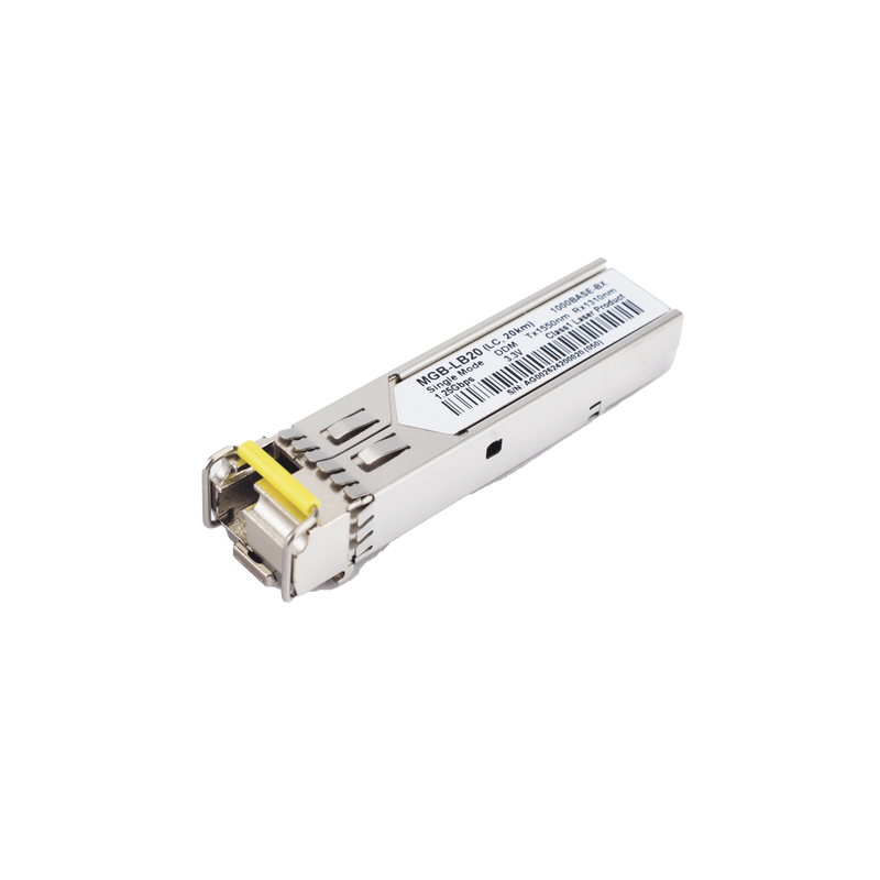 MGB-LB20 Transceptor mini-Gbic SFP 1G LC TX:1550nm RX:1310 para fibra Mono Modo 20 Km WDM, Requiere MGB-LA20