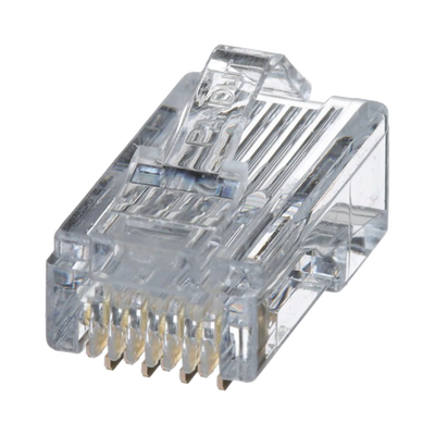 Plug RJ45 Cat5e, Para Cable UTP de Calibres 24-26 AWG, Chapado en Oro de 50 micras, Paquete de 100 piezas - Toer