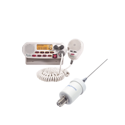Kit de radio MRF45D | mas antena marina TX-1600-SYS. Incluye cable de 4.5 m con conectores PL-259 instalados y montaje en L - Toer