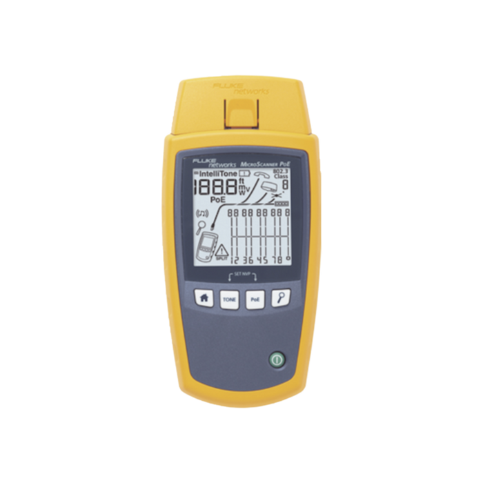 Verificador de Red MicroScanner PoE, para Comprobación de Redes de Voz, Datos, Video y PoE 802.3af, at, bt y UPOE, Con Pantalla LCD Retroiluminada