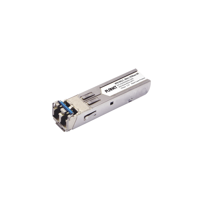 MTB-TSR Transceptor Industrial, SFP de 10 G, Conector LC, Fibra Multimodo, Hasta 300 m, Soporta temperaturas de -40 a 85°C.