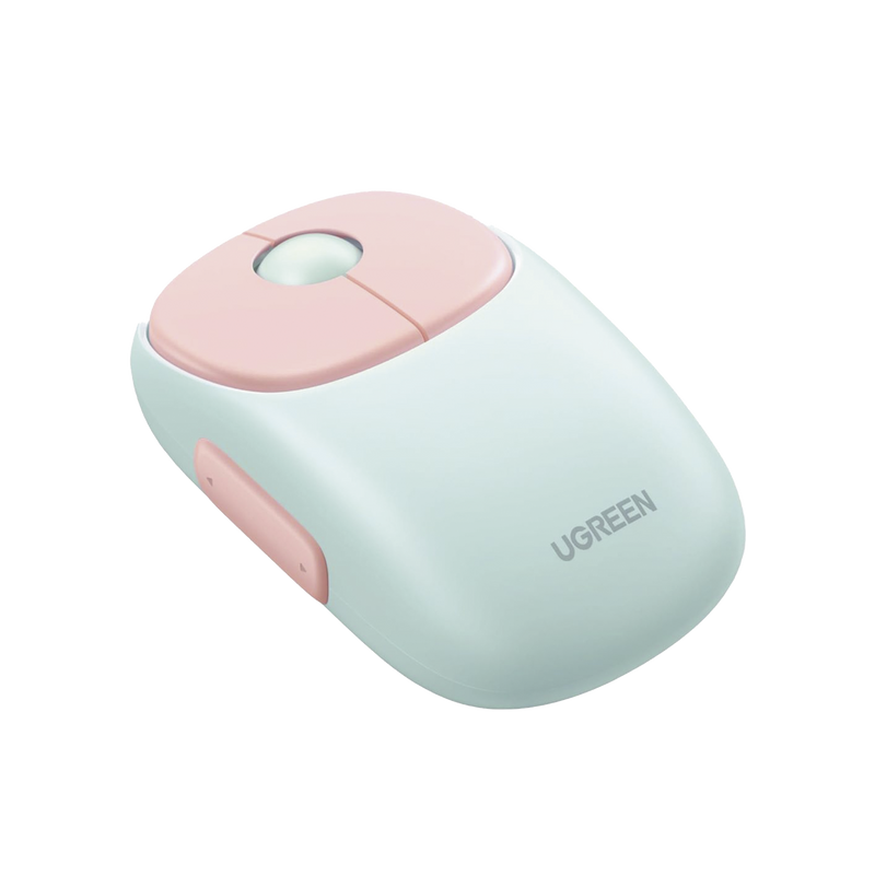 MU102 Mouse Inalámbrico FUN | Recargable| 2.4G & Bluetooth | 4 Niveles de DPI | Silencioso | Ergonómico | 5 Botones | Compatible con Windows, macOS 10.5, Android iOS Linux y Chrome OS | Color Rosa.