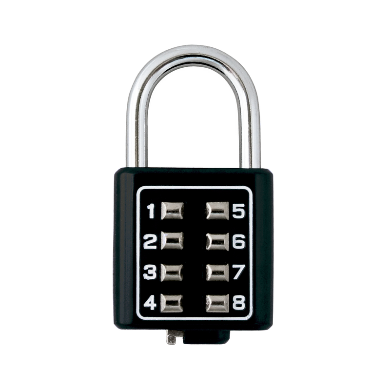 Candado Digital de Combinación M35 / No Requiere Llave / Combinación única integrada por 4 dígitos / Color Negro.