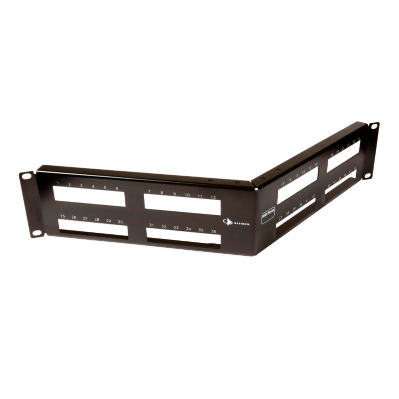 MX-PNLA-48 Patch Panel MAX Modular (vacío), de 48 Puertos, Angulado, 2UR