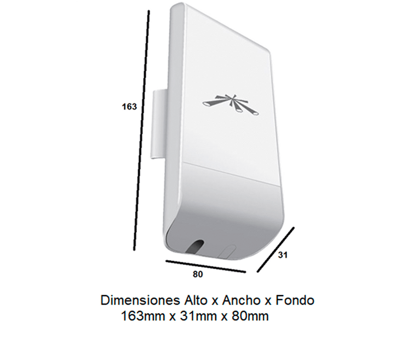 UBIQUITI NANOSTATION LOCOM5 - Radio Airmax 5.8GHz para exteriores con antena integrada tipo panel de 13 dBi, MIMO, potencia de 23 dBm y rendimiento de hasta 150 Mbps.