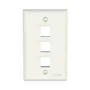 Placa de Pared Vertical, Salida Para 3 Puertos Keystone, Color Blanco Mate - Toer