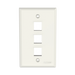 Placa de Pared Vertical, Salida Para 3 Puertos Keystone, Color Blanco Mate - Toer
