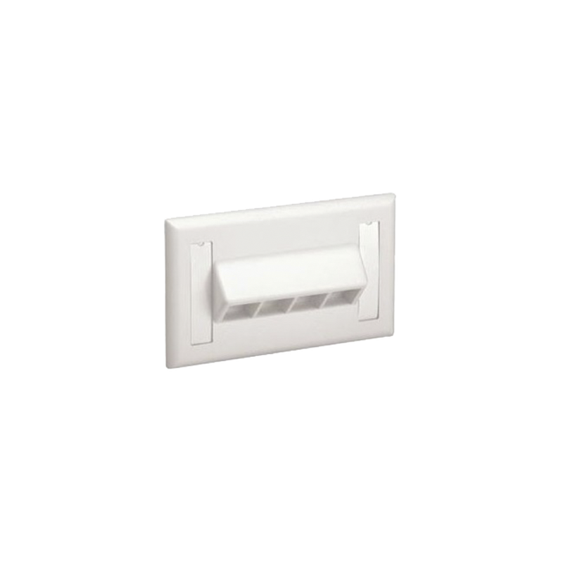 Placa de Pared Horizontal, Salida Para 4 Puertos Keystone, Con Espacios Para Etiquetas, Color Blanco Mate