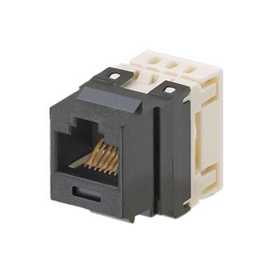 NKP5E88MBL Conector Jack Estilo 110 (de Impacto), Tipo Keystone, Categoría 5e, de 8 posiciones y 8 cables, Color Negro