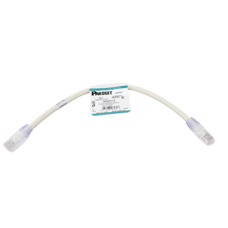 Cable de parcheo UTP Categoría 6, con plug modular en cada extremo - 1 ft (30.48 cm) - Blanco