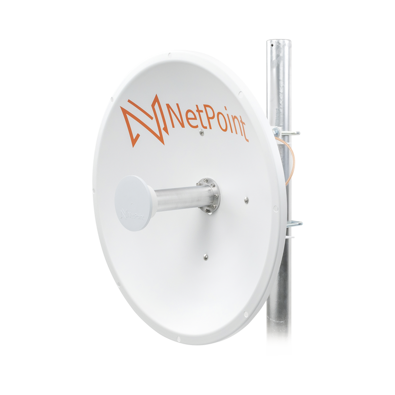NP1GEN2 Antena Direccional de alto rendimiento / diámetro  de 60 cm / 4.9-6.4 GHz / Ganancia 30 dBi / SLANT de 45 ° y 90 ° / Ideal para 30 km / Conector N-Hembra / Montaje  y jumpers incluidos.