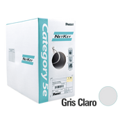 Bobina de Cable UTP 305 m. de Cobre, NetKey, Gris Claro, Categoría 5e (24 AWG), PVC (CM), de 4 pares - Toer