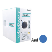 Bobina de Cable UTP 305 m. de Cobre, NetKey, Reelex, Azul, Categoría 6 (24 AWG), 1000Mbps, PVC (CM), de 4 pares - Toer