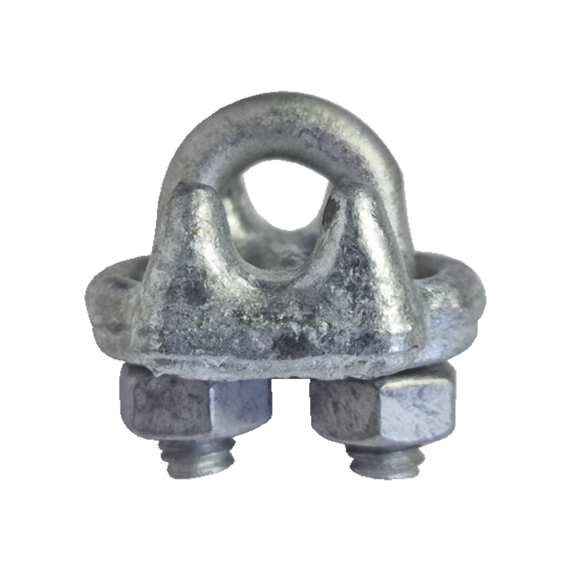Nudo/ Perro/ Abrazadera Acero Forjado para Cable de 1/8, Galv. por Inmersión en Caliente.