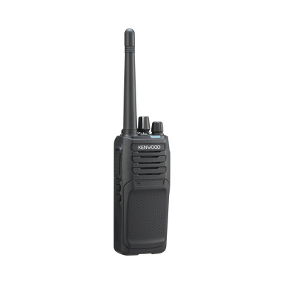 Radio portátil VHF  136-174 MHz, Digital NXDN-Analógico, 5 Watts, 64 Canales, Roaming, Encriptación, GPS*, Inc. antena, batería, cargador y clip