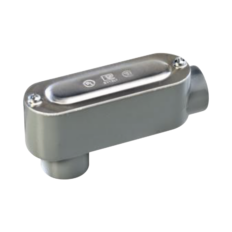 Caja oval roscada tipo LB de 2 (50.8 mm) Incluye tapa y tornillos.