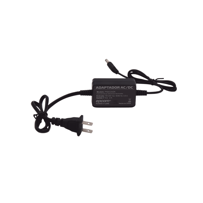 Adaptador 5 Vcc / 2A / UL / Voltaje de Entrada de 100-240 Vca / Para uso, solo en lectores biométricos de 5 Vcc de la marca ZK