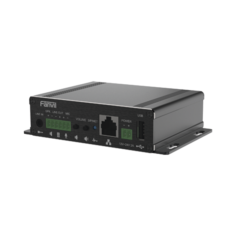 PA3F Gateway para Voceo IP/SIP,  Entrada de audio (3.5mm), salida de amplificador integrado de hasta 30W, puerto USB (reproducción de MP3),