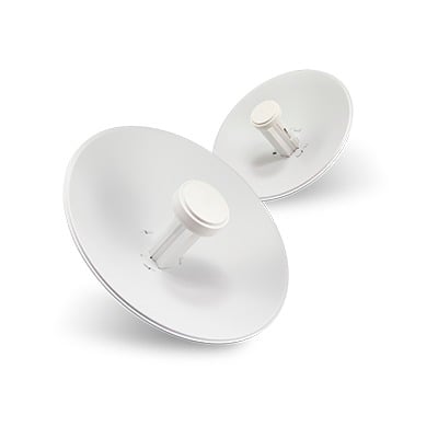 PBE-M2-400 PowerBeam airMAX M2, hasta 150 Mbps, frecuencia 2 GHz (2405 - 2475 MHz) con antena tipo plato de 18 dBi