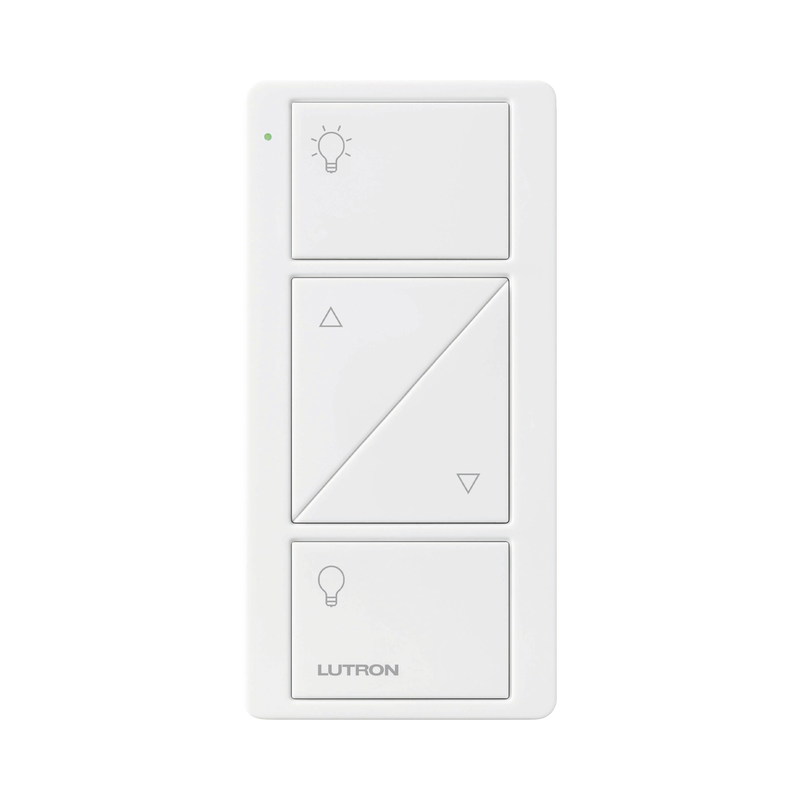 PJ22BRLGWHL01 Control remoto PICO 3 botones encender/apagar, subir/bajar intensidad, color blanco, complemente con un atenuador Caseta, RA2, RadioRa2.