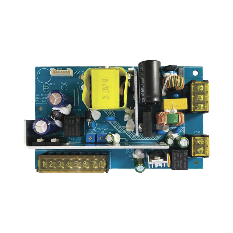 Tablilla de Fuente de alimentación de 1 salida 11-15 Vcc 5 A / Compatible con batería de respaldo y temporizador integrado / Voltaje de entrada 96-264 Vca