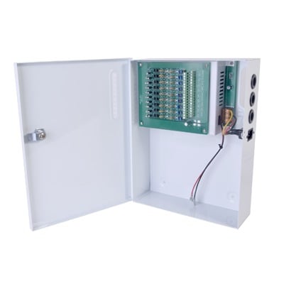 PLK12DC20ABK Fuente de Poder Profesional de 12 Vcc @ 20 A / Soporta 18 Cámaras / Capacidad de Batería de Respaldo (No Incluida) / Voltaje de Entrada de 96-264 Vca