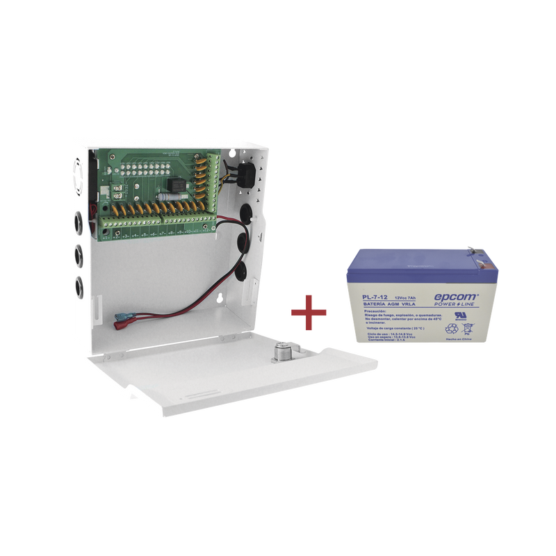 PLK12DC20ABK/K Kit / Fuente con 18 salidas / 20 Amperes totales / Ajuste de voltaje de 11-15 V / 20 A modelo PLK12DC20ABK / + Batería incluída LK712