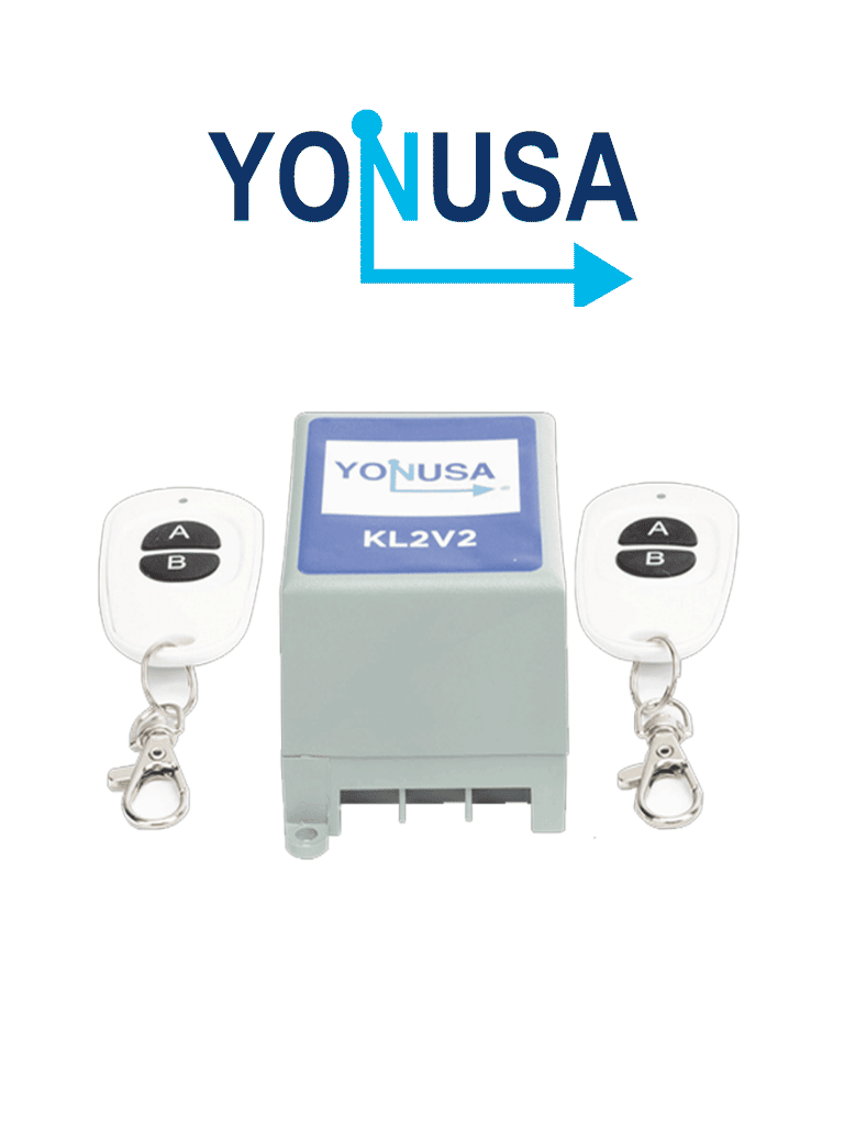YONUSA KL2V2 -  Modulo de mando receptor y dos transmisores compatible con todos los energizadores Yonusa, conexion sencilla, armado y desarmado de cerco electrico