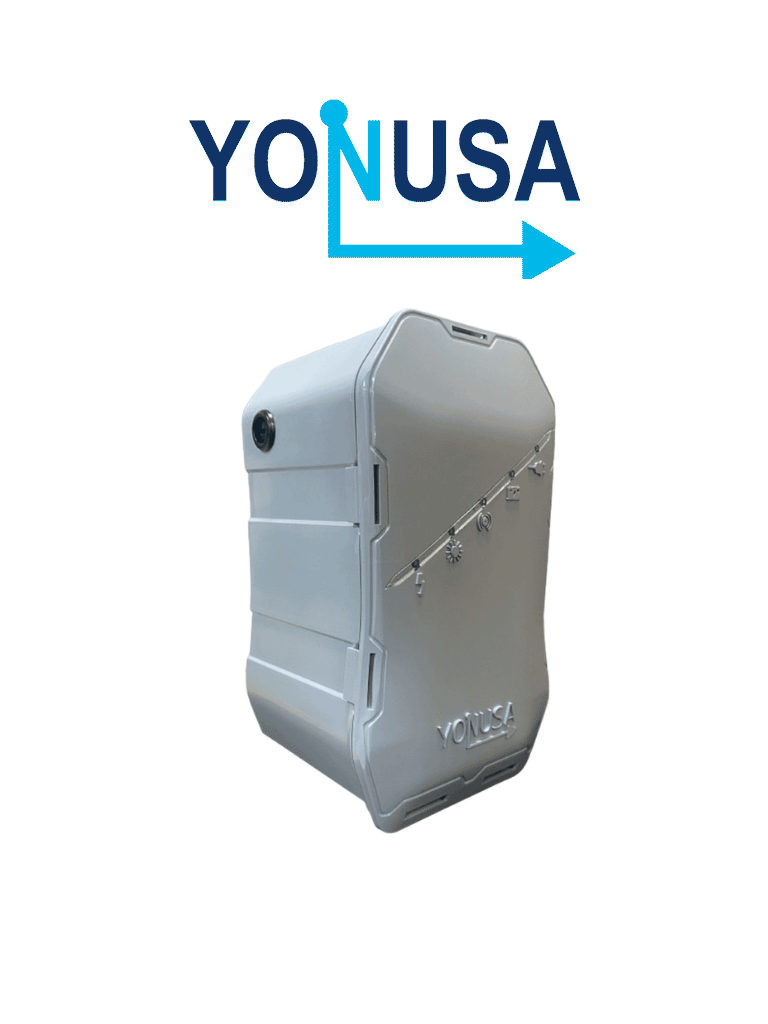 YONUSA HS - Energizador de nueva generación para solución de cerco eléctrico. Cubre 500 metros lineales o 100 metros en 5 lineas. Incluye control remoto (encendido/apagado)