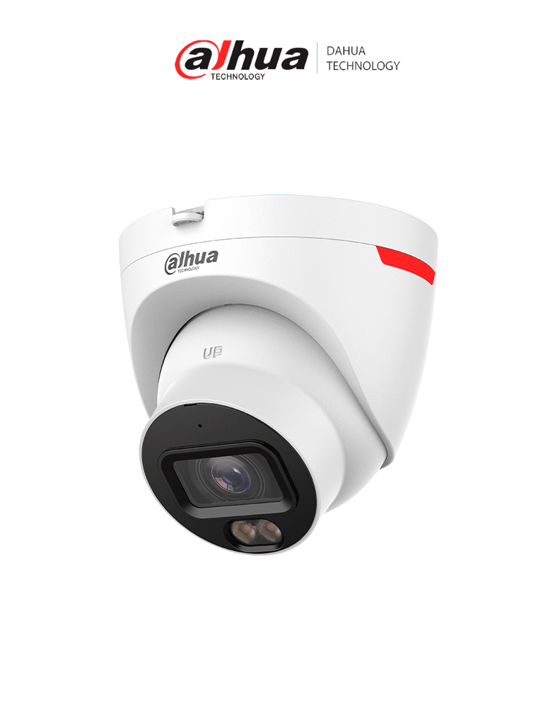 DAHUA DH-IPC-HDW2449T-S-PRO - Cámara IP Domo de 4 MP/ WizColor/ WizSense/ IA/ SMD Plus/ Detección de humanos y vehículos/ micrófono integrado/ Protección Perimetral/ Lente de 3.6 mm/ WDR 120 dB/ H265/ ranura MicroSD/PoE/ IP67/