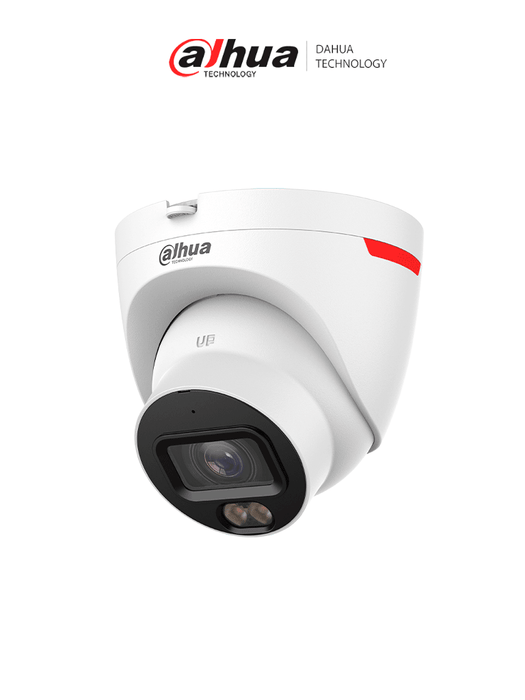 DAHUA DH-IPC-HDW2449T-S-PRO - Cámara IP Domo de 4 MP/ WizColor/ WizSense/ IA/ SMD Plus/ Detección de humanos y vehículos/ micrófono integrado/ Protección Perimetral/ Lente de 3.6 mm/ WDR 120 dB/ H265/ ranura MicroSD/PoE/ IP67/