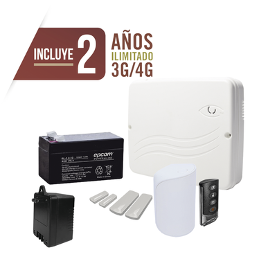 KIT Alarma Cloud Híbrido/Comunicador 4G Lte Integrado/8 Zonas Cableadas, 32 Inalambricas /Programación 100% vía WEB - Toer